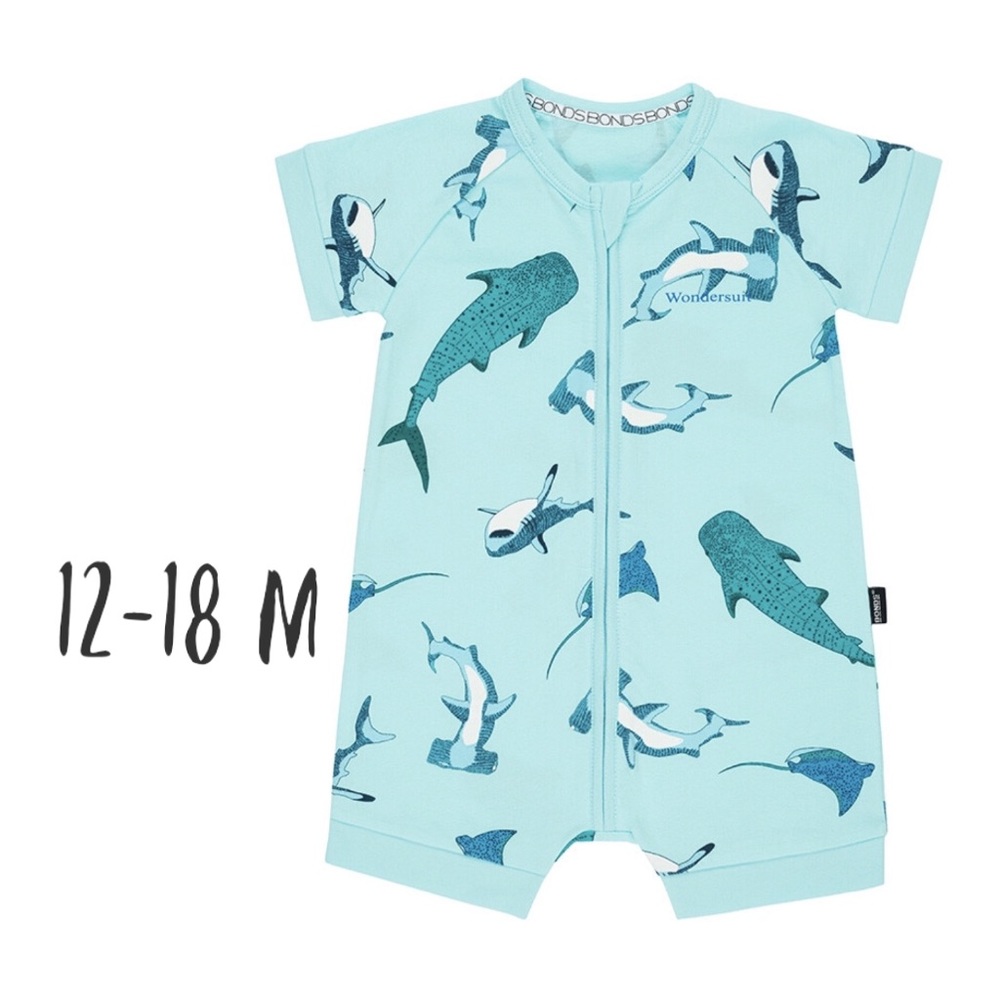 Shark Bay Aqua Shorts Romper bonds Wondersuit